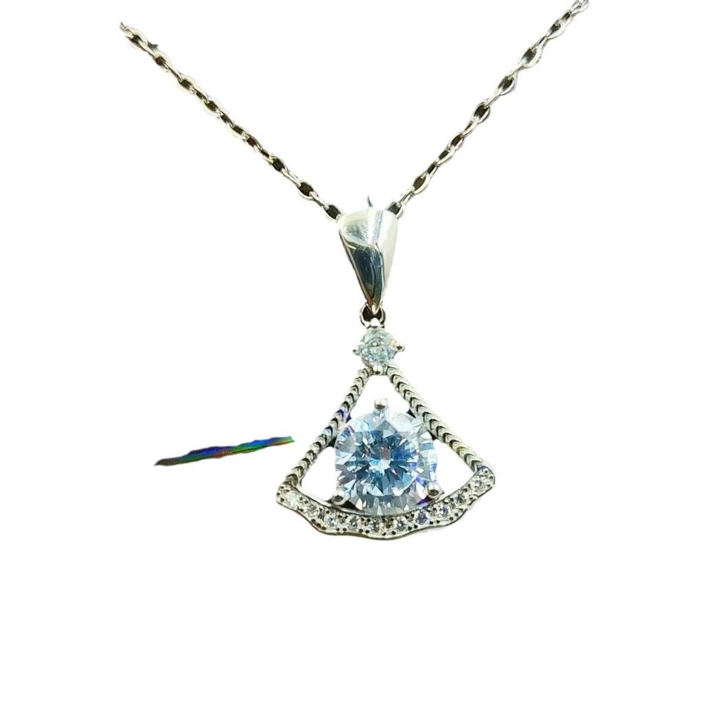 Charming Skirt Pendant Necklace Female, Five A Zircon Simulation 2 Carat Dance Skirt Collarbone Chain