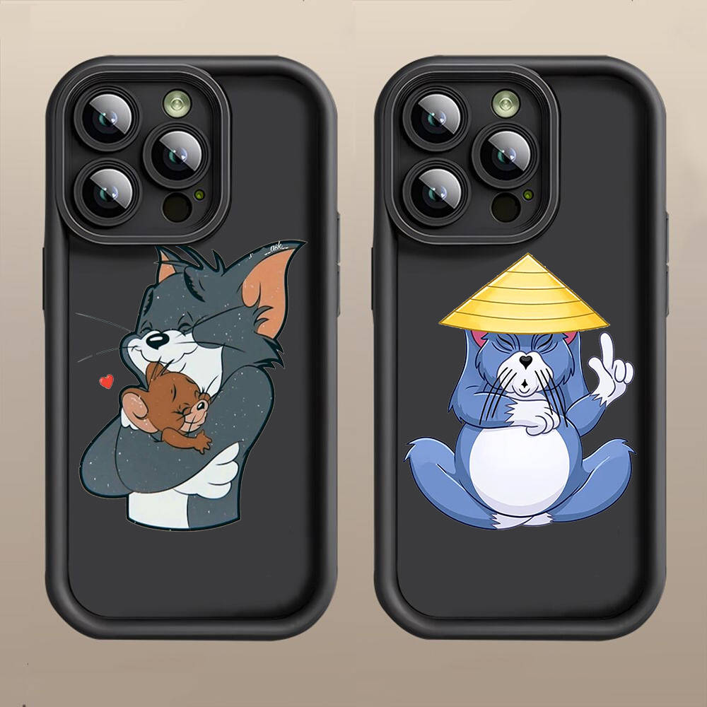 Чехол E-15 Том и Джерри для iPhone 15 14 13 12 8 Plus Samsung S24 S23 Ultra A04S A05S Huawei P40 P50 P60 Nova 11 Pro Max OPPO A17K Reno 10