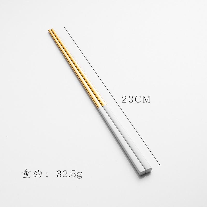 304 Stainless Steel Square Chopsticks Titanium Rose Sushi Colorful Chinese Japanese Chopsticks