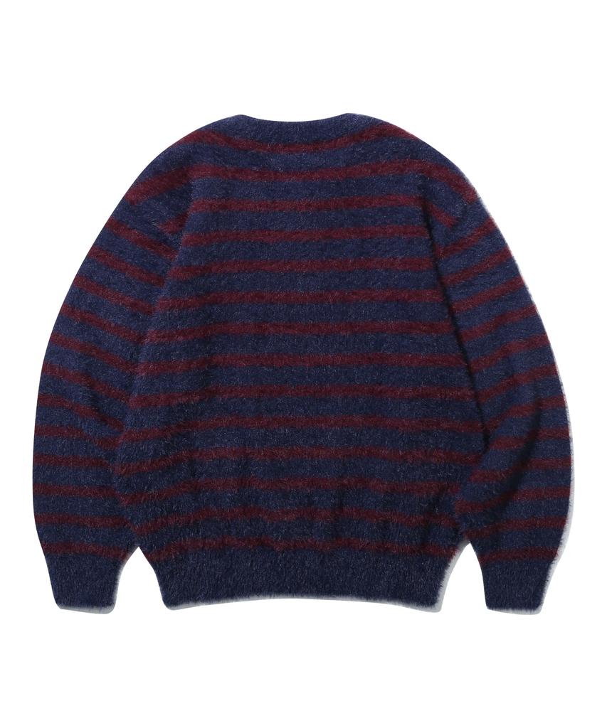 URBANSTOFF Border Hairy Henley Neck Knit (Navy)
