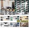 12/24/48pcs 3D Marble Crystal Self-adhesive Wall Sticker Mosaic Wallpaper Kitchen Oil Sticker Bathroom Tile Wall Stickers Waterproof