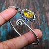 Amazing Citrine Gemstone 925 Sterling Silver Handmade Jewelry Bangle Adjustable