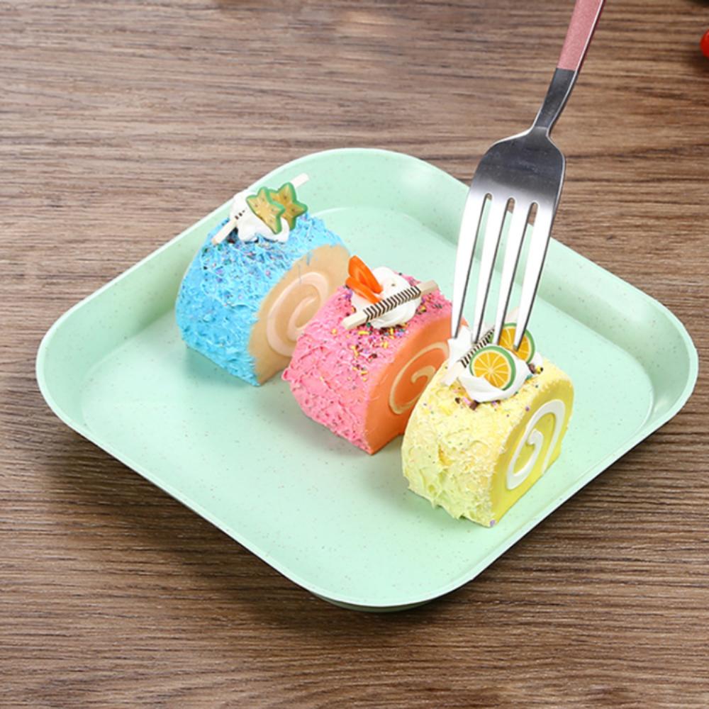 Обеденная тарелка из пшеничной соломы в скандинавском стиле, блюдо из костей, квадратное блюдо для вертела, блюдо из костей, маленькая тарелка для торта и фруктов