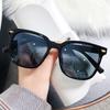 Корейская мода круглые солнцезащитные очки женские мужские ретро стиль рисовые гвозди женские большая оправа дикие тени очки