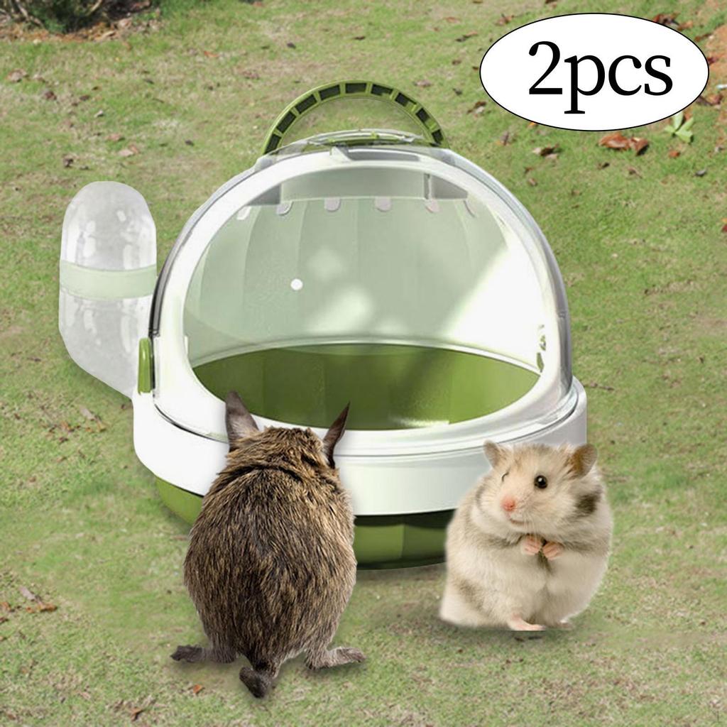 2 упаковки переносного футляра для хомяка, клетка для бега домашних животных с бутылкой воды, большая сумка для переноски мелких животных