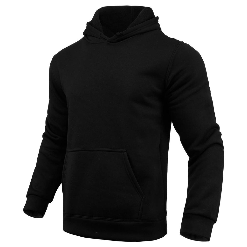 180g Solid Color Long Sleeve Plain Hoodie - Casual Streetwear Pullover Sweatshirt