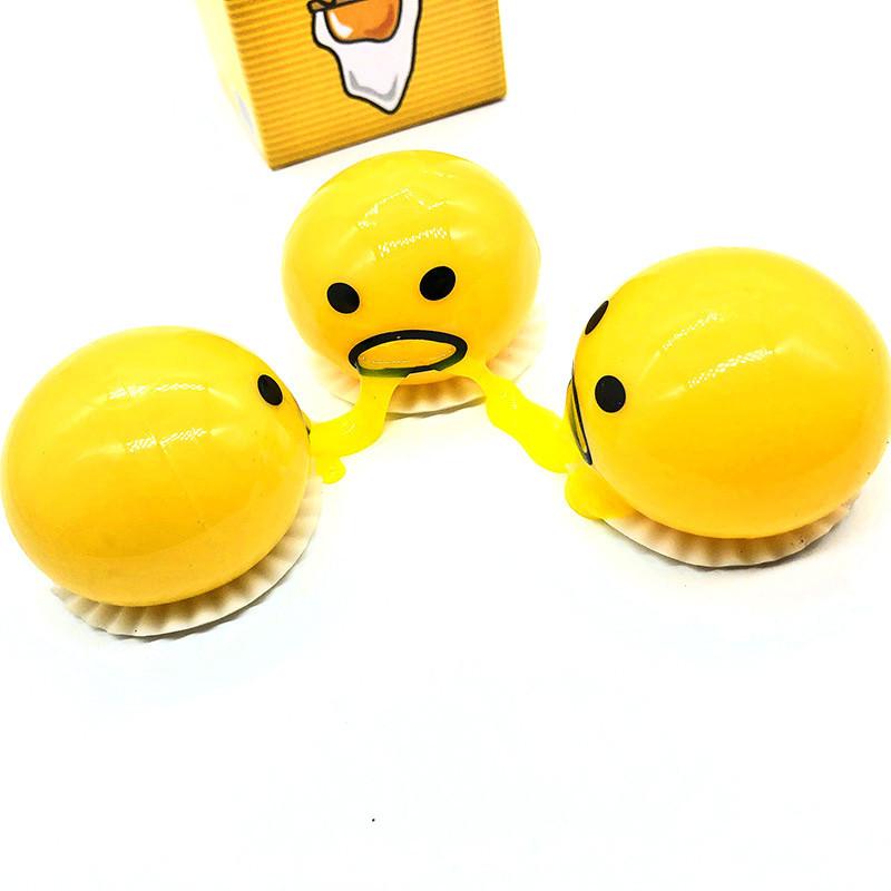 Amusing Squishy Puking Egg Yolk Stress Ball With Soft Yellow Goop Ideal For Kids Gifts