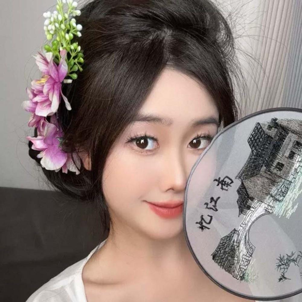 Headwear Bohemian Flowers Hairpin Sweet Chignon Hair Clips Handmade Floral Hair Comb  Party