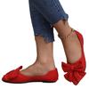 Fashion Women Flats Bow Pointed Toe Shoes Female Suede Walking Dress Shoes 2024 Spring Fashion Casual Sandals Shallow Zapatillas Mujer