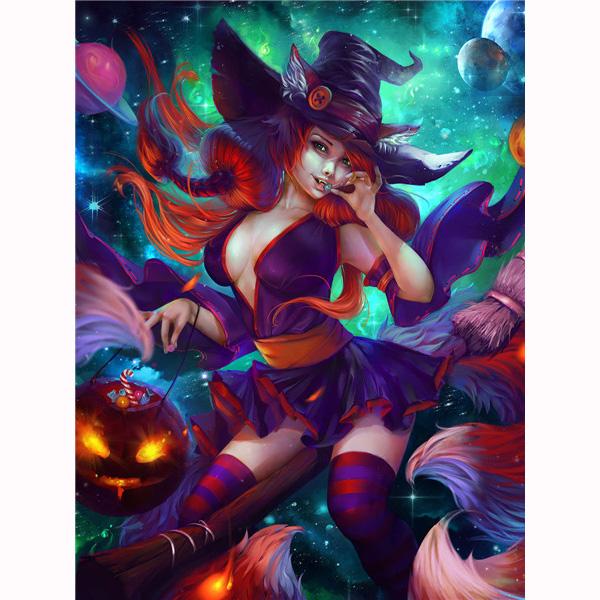 5D Diamond Embroidery Anime Girl Diamond Painting Halloween Pumpkin Cross Stitch Kit Mosaic Picture Home Decoration Kids Gifts