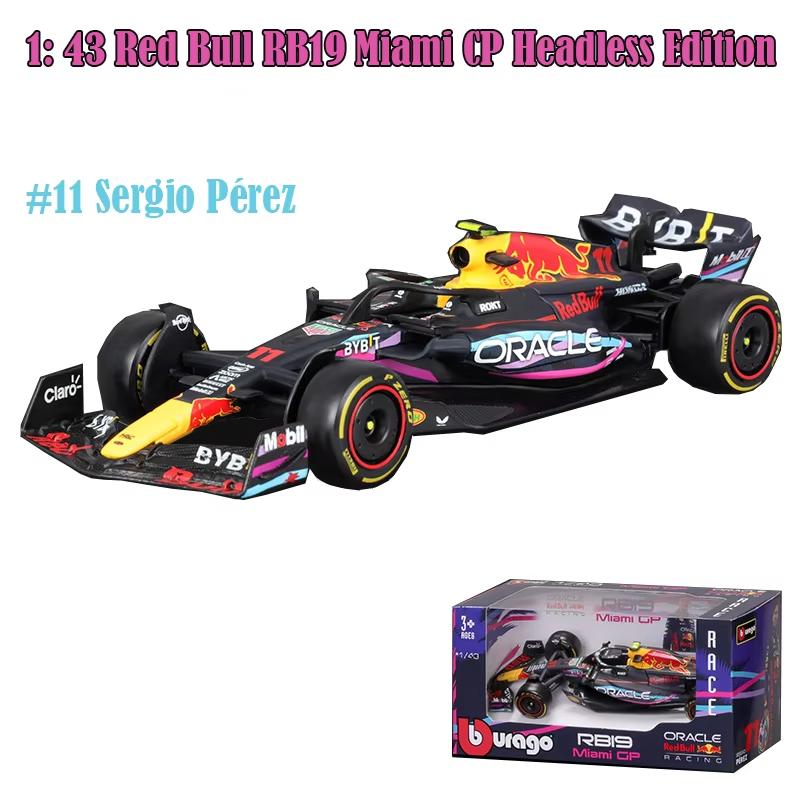Ббураго 1:43 2023 F1 Red Bull RB19 Сплав Автомобиль Формула Гонки Литая Модель Игрушка Коллекция Подарки Верстаппен Майами RB 19