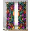 Colorful Mexico Abstract Flower Sheer Curtains for Living Room Decoration Window Curtains Kitchen Tulle Voile Organza Curtains