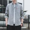2022 Men's Non-Iron Casual Slim Fit Retro Solid Color Long Sleeve Shirt