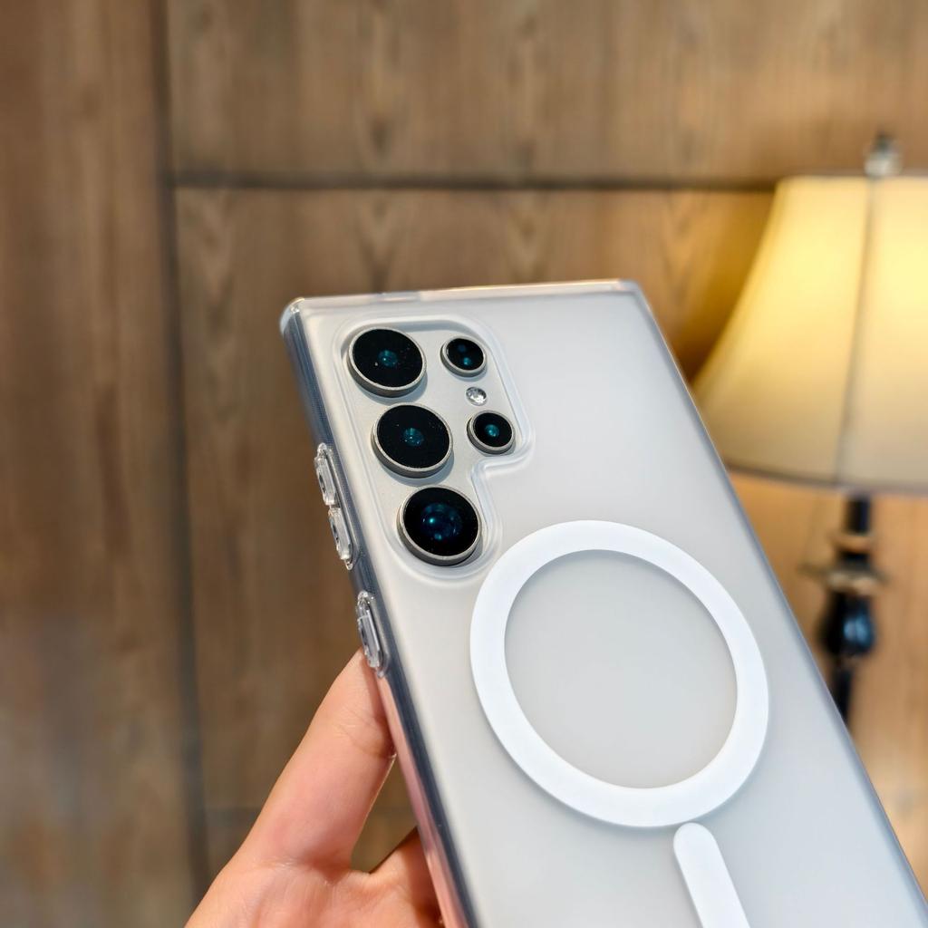 Применимо к чехлу для мобильного телефона Samsung s25ultra, магнитная присоска, s25edge, матовая поверхность, прозрачный чехол, s24, противоударный защитный чехол