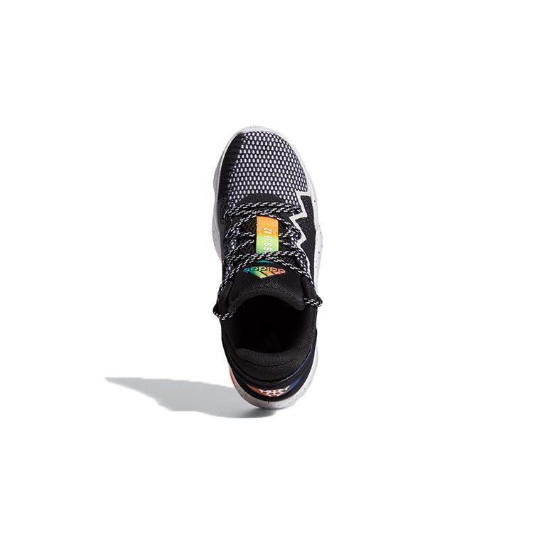 adidas ДОН. Номер 2 Дышащие Низкие Детские Баскетбольные Кроссовки Черно-Оранжево-Зеленые Подростковые FZ1423