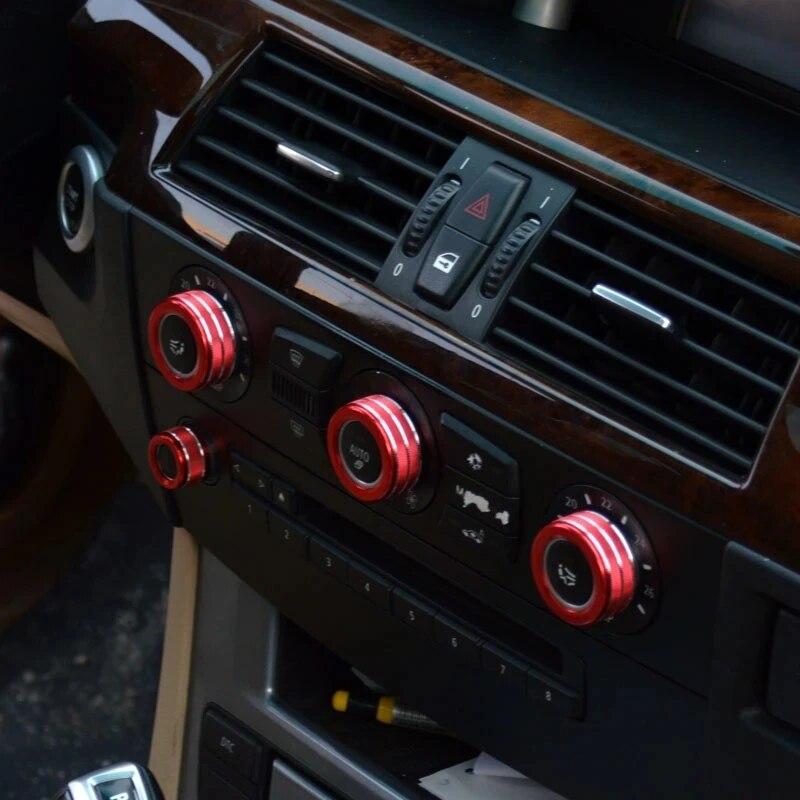 Алюминиевый сплав автомобильная центральная консоль кондиционер ручка регулировки громкости декоративная крышка для BMW 5 серии E60 530 520 523 525 2008-2010