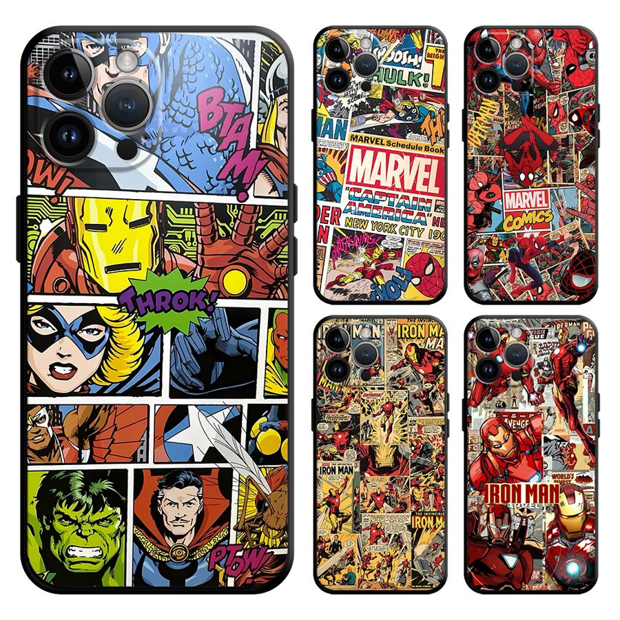 Marvel Человек-паук Железный Человек Чехол для телефона Чехол для телефона для Apple iPhone 12 Air 15 Pro 7 8 11 16 13 XR XS MAX 14 17 Pro Max