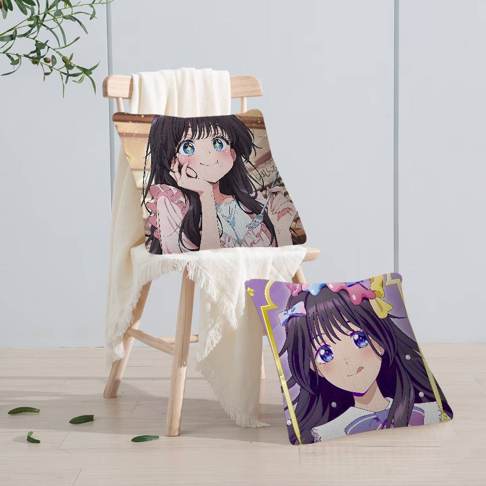 Новые наволочки для подушек K-Kaoruko Waguri, мультяшные, декоративные для дивана, для дома, с двусторонней печатью, из короткого плюша, милые наволочки для подушек
