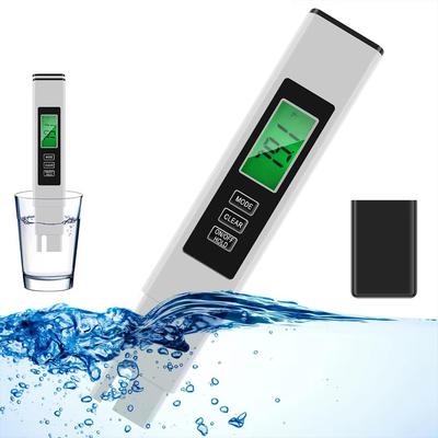 Цифровой тестер качества воды 3 в 1, TDS-метр, EC/Температура 0-9990 ppm, Портативный, с кожаным чехлом для переноски, для питьевой воды