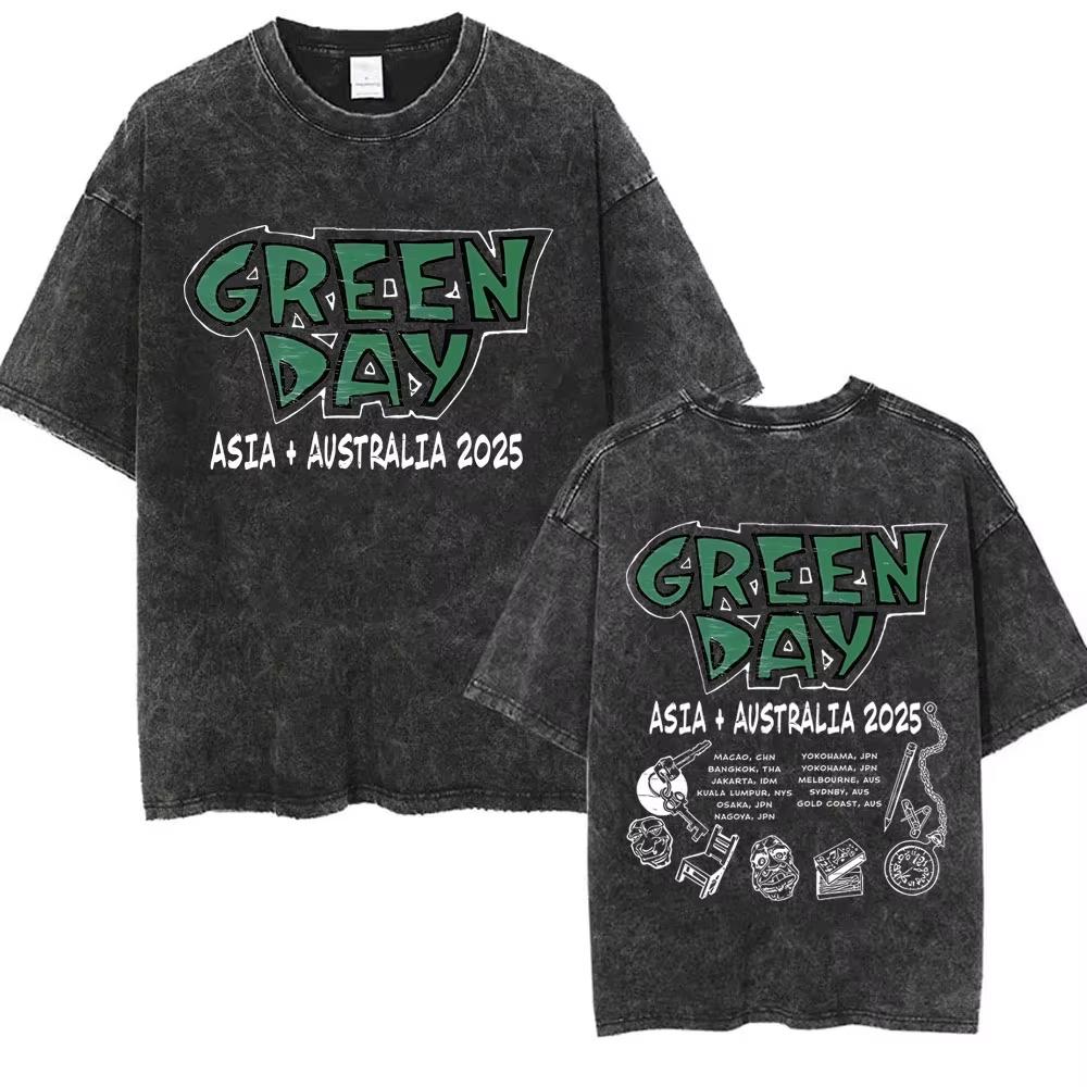 Стирка Винтажные Панк-группа Green Day Kerplunk Графические Футболки Мужские Женские Готический Рок Ретро Футболки Мужские s Оверсайз Футболки