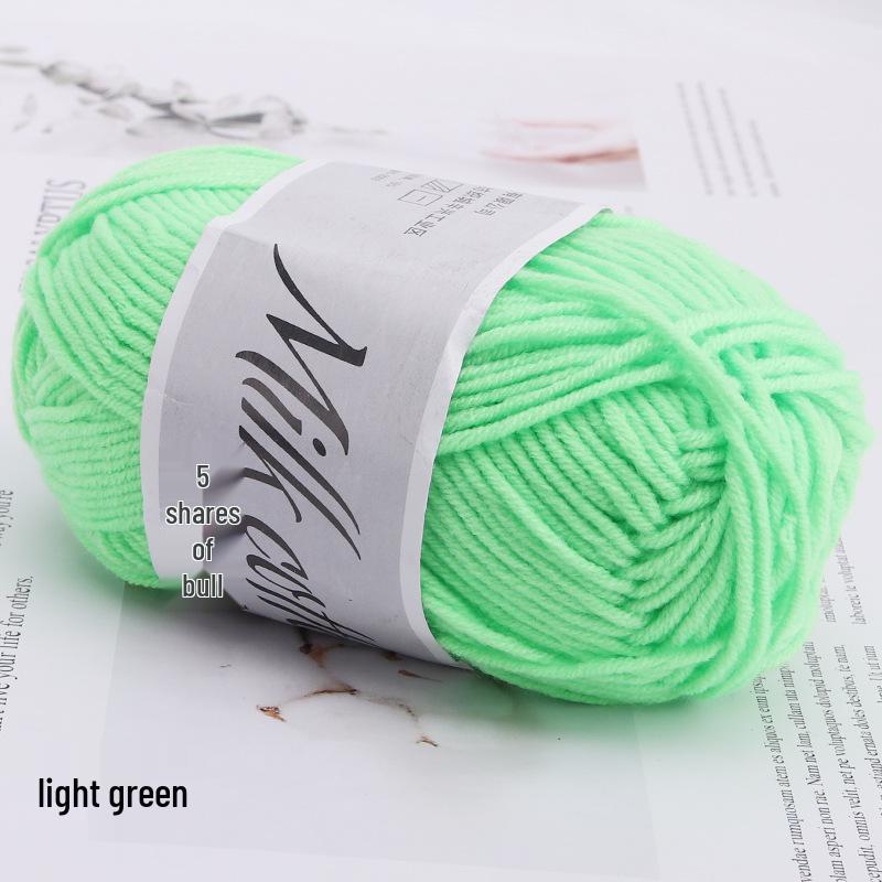 Пряжа из гребенного молочного хлопка для детских пинеток крючком - Средней толщины, Набор материалов для вязания своими руками