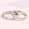 New S925 Sterling Silver Couples Ring Lozenge Micro-set Gem Jewelry Adjustable Pair Lovers Rings Festival Birthday Gift