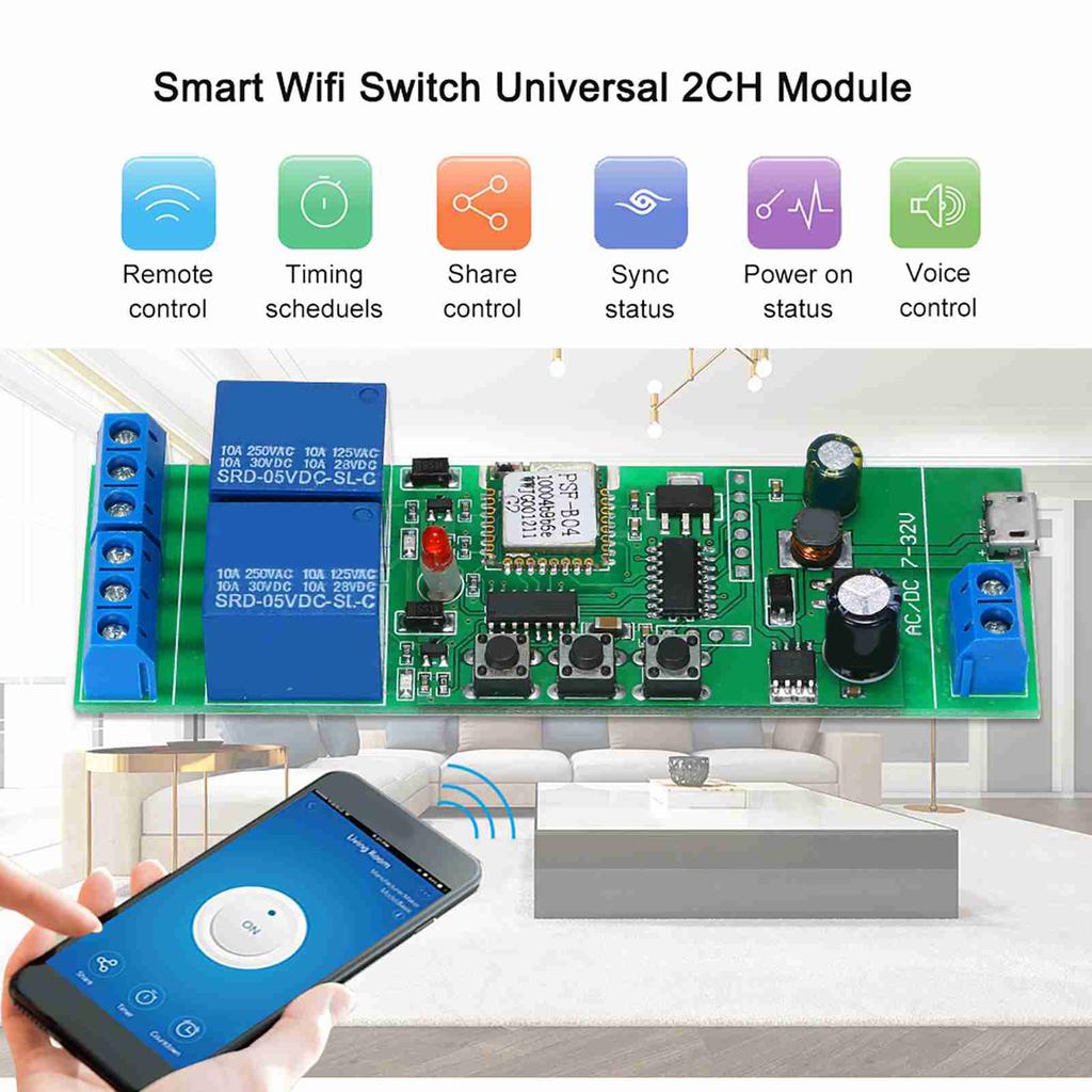   Smart WiFi  ,   Wireless Remote Control Module with Timer and Voice Control, Compatible with for Smart Home  