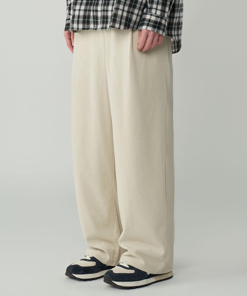 UNTAPPED STUDIO [2Pack] Single-Pleat Wide Corduroy Elastic Pants 3 Colors