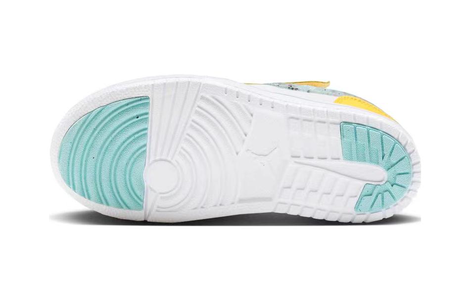 Jordan Air Jordan 1 Low Alt SE PS Канвас Дышащие Низкие Детские Кеды для Скейтбординга Желто-Белые DX4387-800