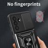For Samsung Galaxy A36 5G Case with Slide Camera Lid PC+TPU Kickstand Phone Cover