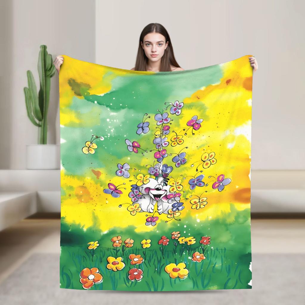 Diddl Cartoon (8) Blanket Quality Super Soft Throw Blanket Winter Airplane Travel Living Room Fluffy Bedspread