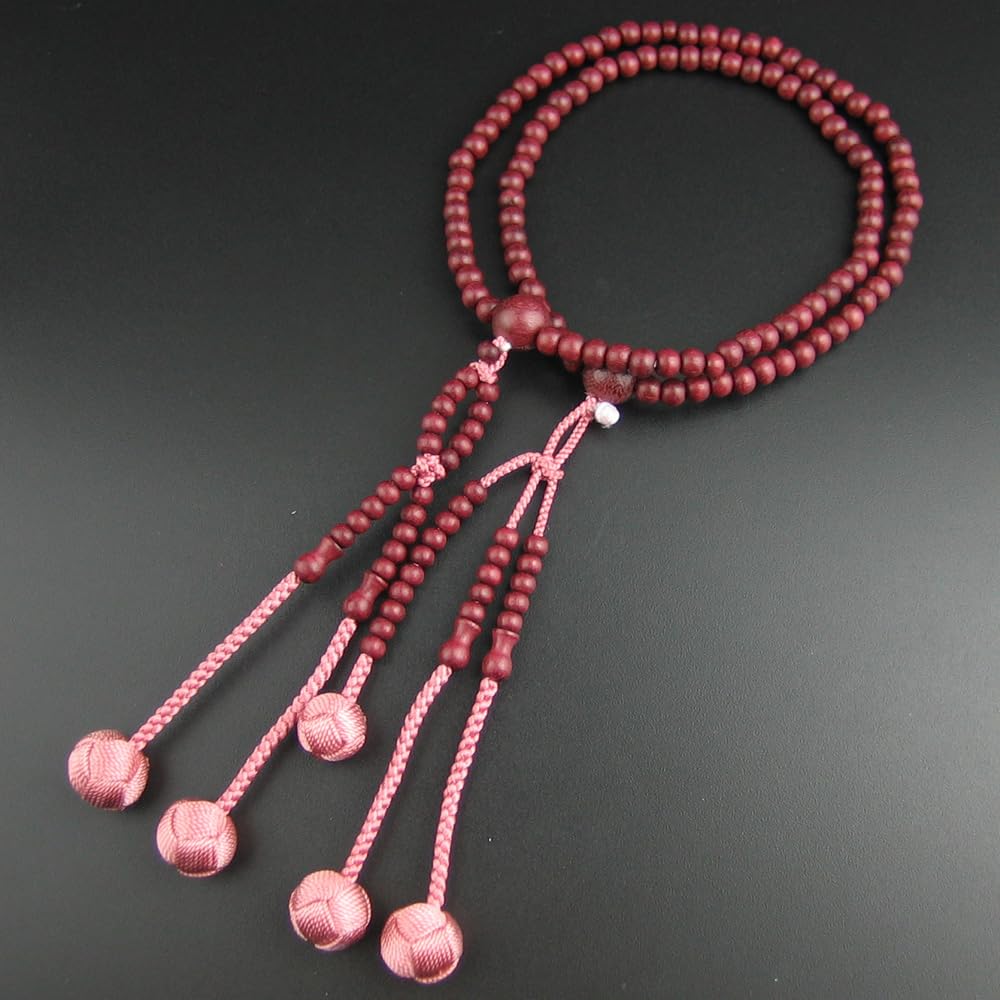 ЧУДЕСНЫЙ ЛОТОС четки секты Ничирен Пурпурное сердце двойной размер 8 размер S круглые бусины Фиолетовые натуральные деревянные четки Одамаки санскрит Тэнбо