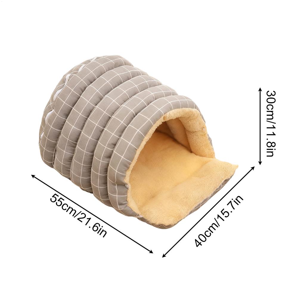Cat Cave Warm Comfortable Washable House Semi-Enclosed Dome Design Pet Cave For Puppy Kitten Small Pet Play Corner Winter