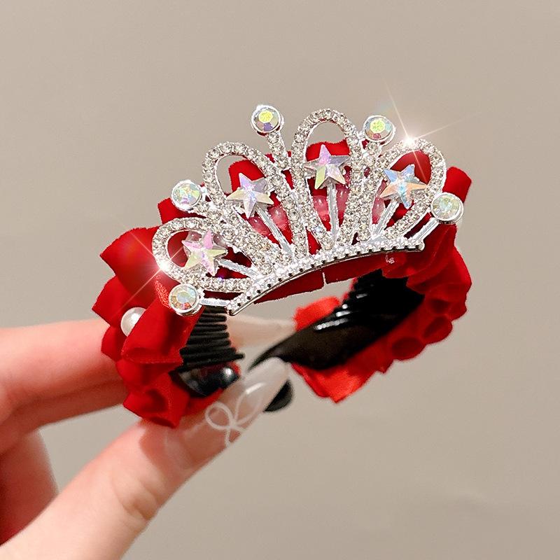 Crown Headdress Ponytail Holder for Little Girls – Birthday and Festive Hair Accessory