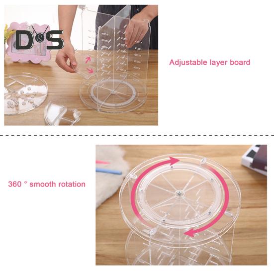 Органайзер для косметики, ящик для хранения, большая вместимость, многоцелевой, прозрачный, вращающийся на 360 градусов, органайзер для косметики, косметический дисплей