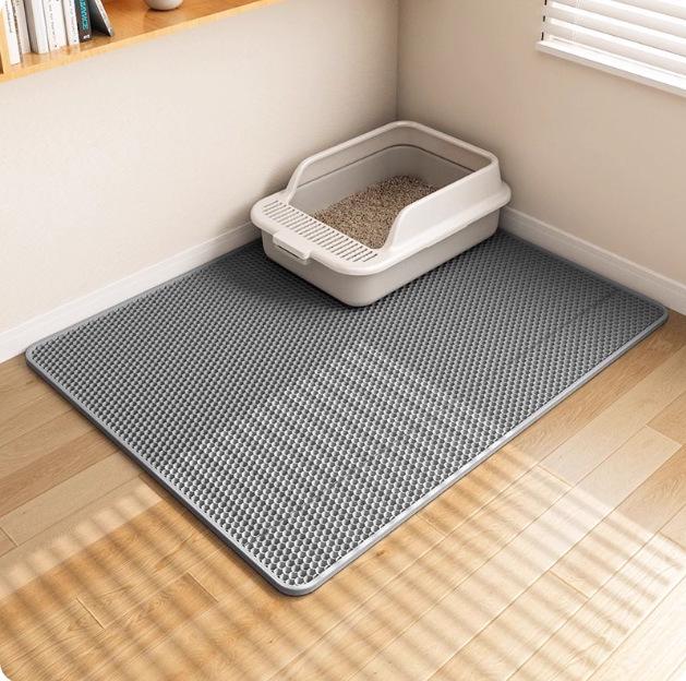 Двухслойный коврик для кошачьего туалета из ЭВА: Предотвращает отслеживание, Эффективный контроль песка, Водонепроницаемый, Нескользящий.