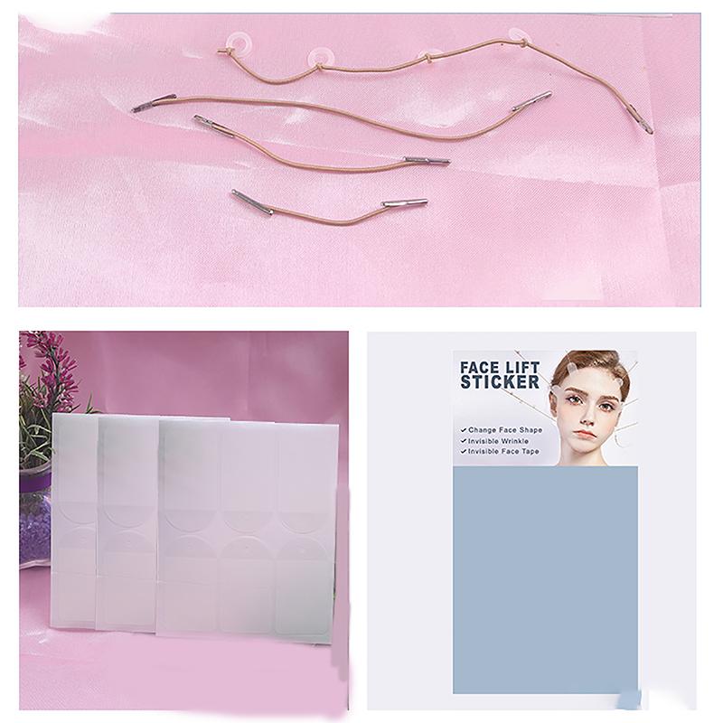 18 шт. невидимых тонких наклеек для лица V-образной формы, быстрая подтяжка лица, подтяжка шеи, глаз, двойной подбородок, морщины, клейкая лента для макияжа