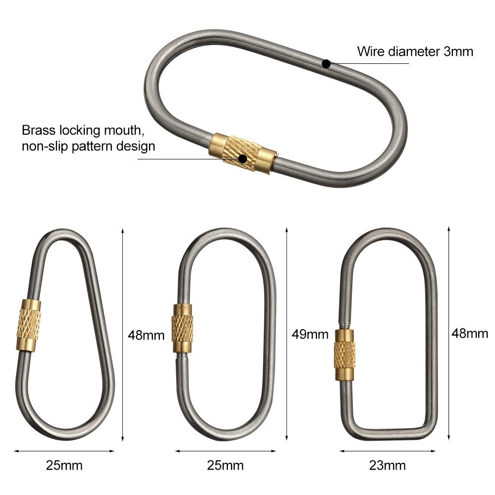 Buckle Backpack Buckle Outdoor Camping Carabiner Lightweight Hanging Buckle TC4 Titanium Keychain