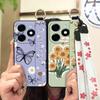 Soft Case Protective Phone Case For Infinix Smart8 Pro/Smart8 Plus/X6526/X6525B Kickstand Wristband Flower Anti-knock