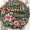 Wooden Sign for Home Sweet Home', Hummingbird and Floral Embellishments, Outdoor and Indoor Decoration, HD Printing