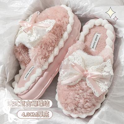 Хлопковые тапочки женские осенне-зимние для улицы новые на толстой подошве теплые плюшевые нескользящие хлопковые шлепанцы женские