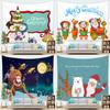 Cartoon Santa Claus Pattern Tapestry Home Bedroom Living Room Wall Decoration Christmas Theme Tapestry