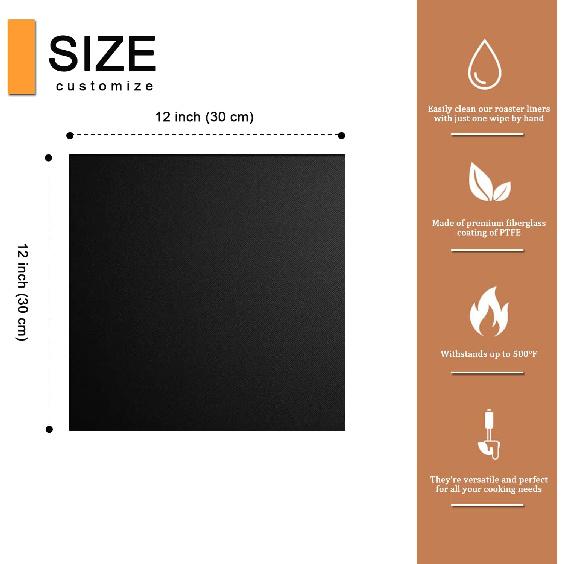 Reble Oven Liner for Bottom of Oven Compatible with Ninja Foodi Air Fryer, YTFGGY 5 Pack Non-Stick Air Fryer Accessories, Pre-Cut Square for