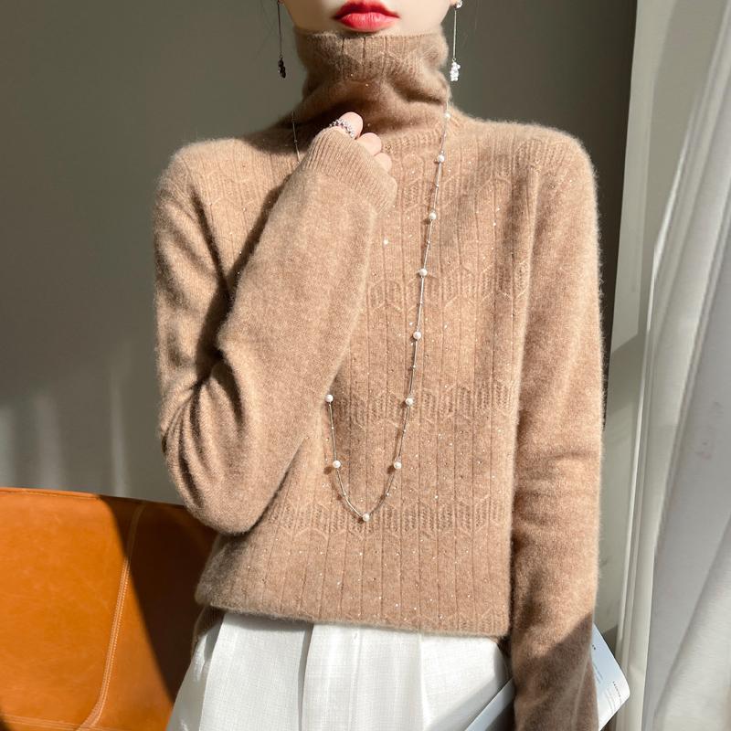 Женский свитер 100% шерсть MODERN NEW SAGA водолазка вязаный пуловер толстые зимние джемперы женские вязаные топы