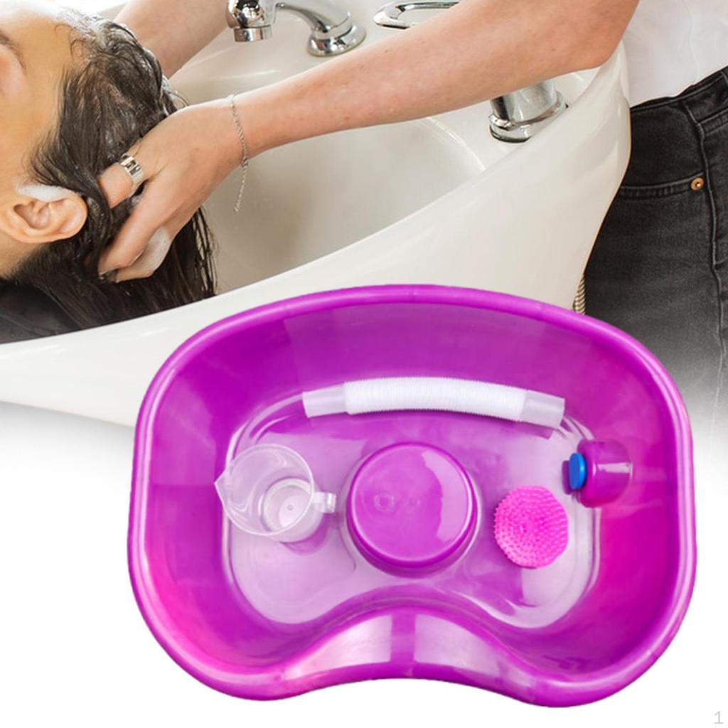 Bedside Shampoo Basin Hair Washing Comfortable Sink Wash Tray with Head Cushion for Bedroom