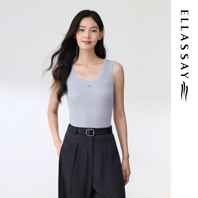 ELLASSAY Women's Ribbed U-Neck Knit Vest
