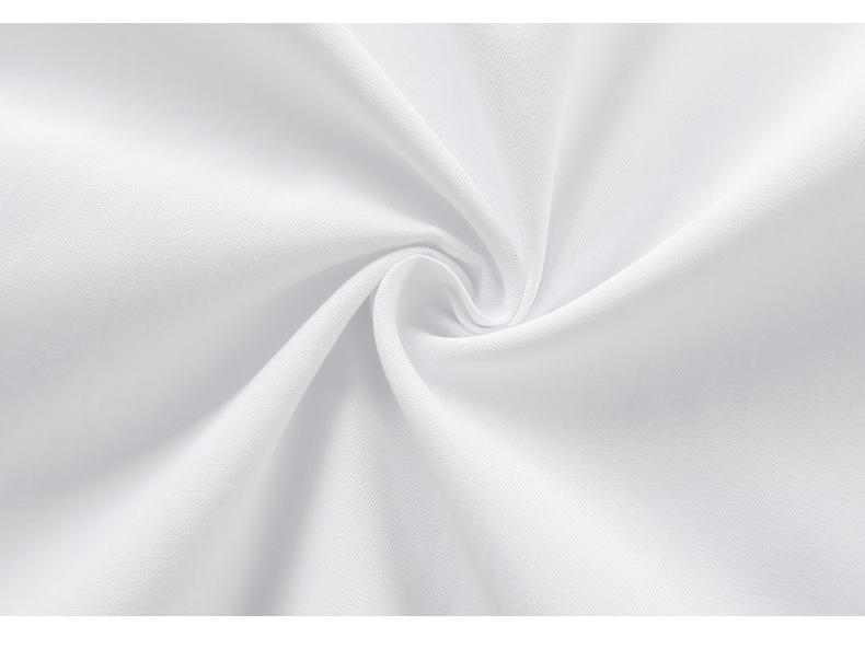 Мужская белая рубашка облегающего кроя с длинным рукавом - легко гладится, официальная деловая и свадебная одежда