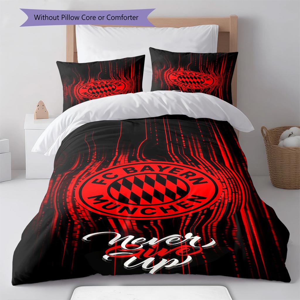 FCB logo Pattern Bedding Quilt Set Quilt Cover Pillowcase Home Decoration Birthday Gift (1 * duvet cover + 2 * pillowcase, without core)