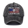 ZHero Charlie Kirkt Washed Cotton Hat Men's Printed Vintage Old Soft Top Baseball Cap