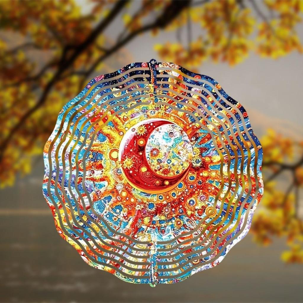 3D Elegant Metal Wind Spinner Dynamic Sculpture for Indoor Outdoor Courtyard Garden Art Thanksgiving Decoration No Electricity Required Outdoor